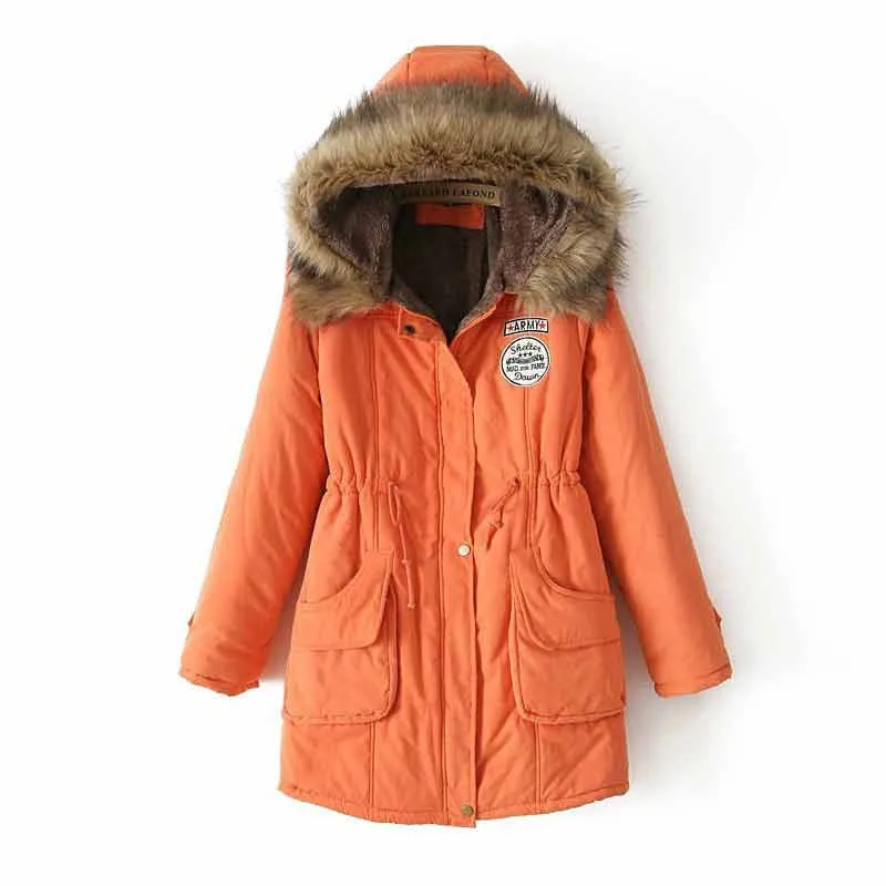 Solid Faux Fur Hooded Jacket For Women