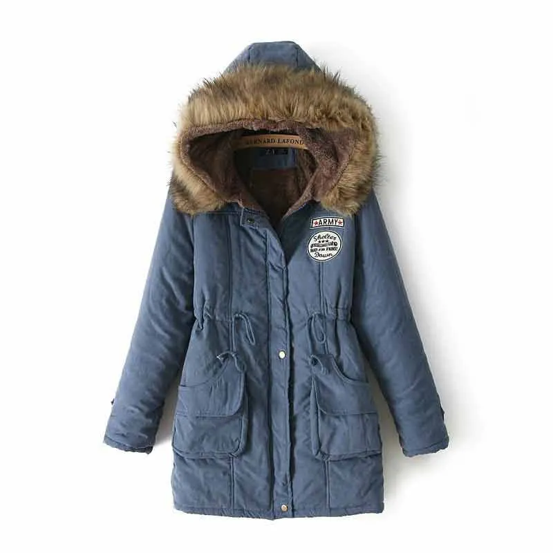 Solid Faux Fur Hooded Jacket For Women
