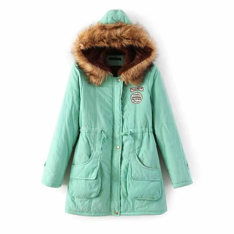 Solid Faux Fur Hooded Jacket For Women