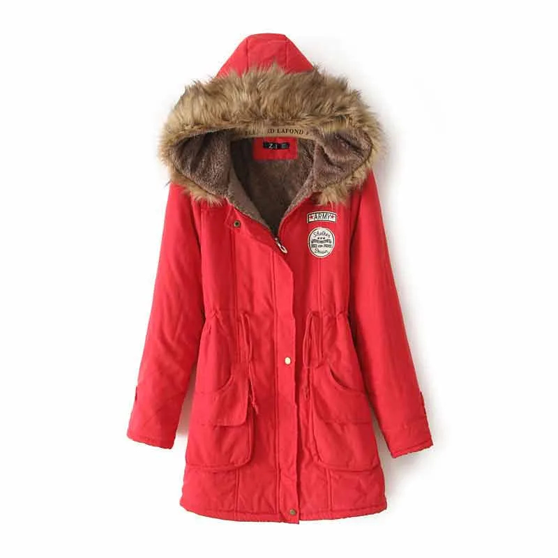 Solid Faux Fur Hooded Jacket For Women