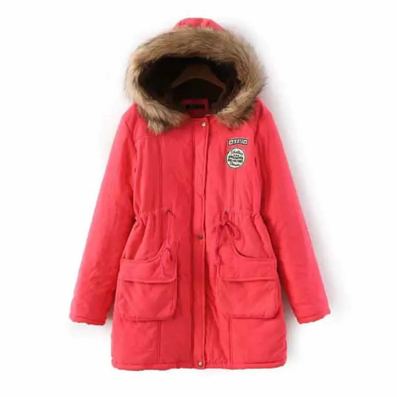 Solid Faux Fur Hooded Jacket For Women