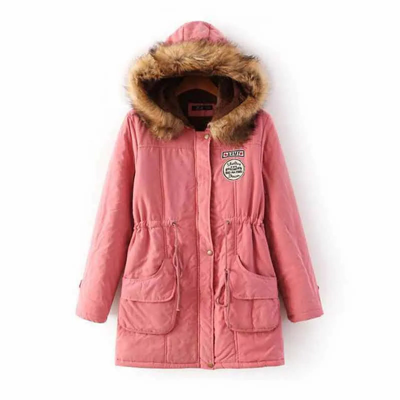 Solid Faux Fur Hooded Jacket For Women