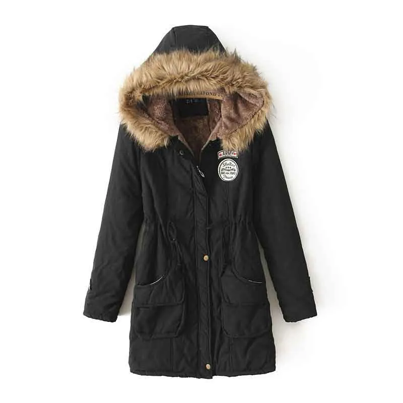Solid Faux Fur Hooded Jacket For Women