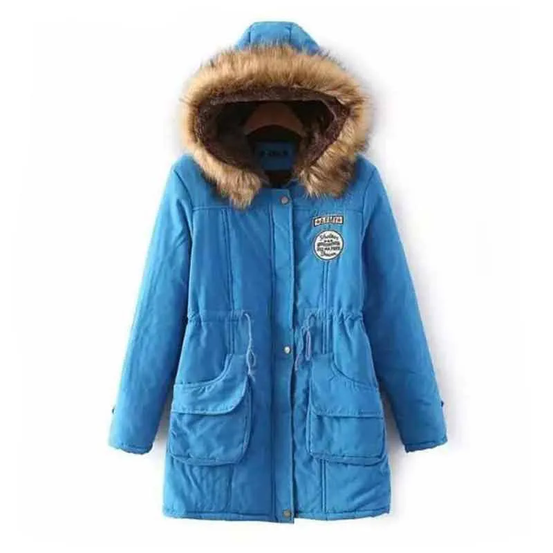 Solid Faux Fur Hooded Jacket For Women