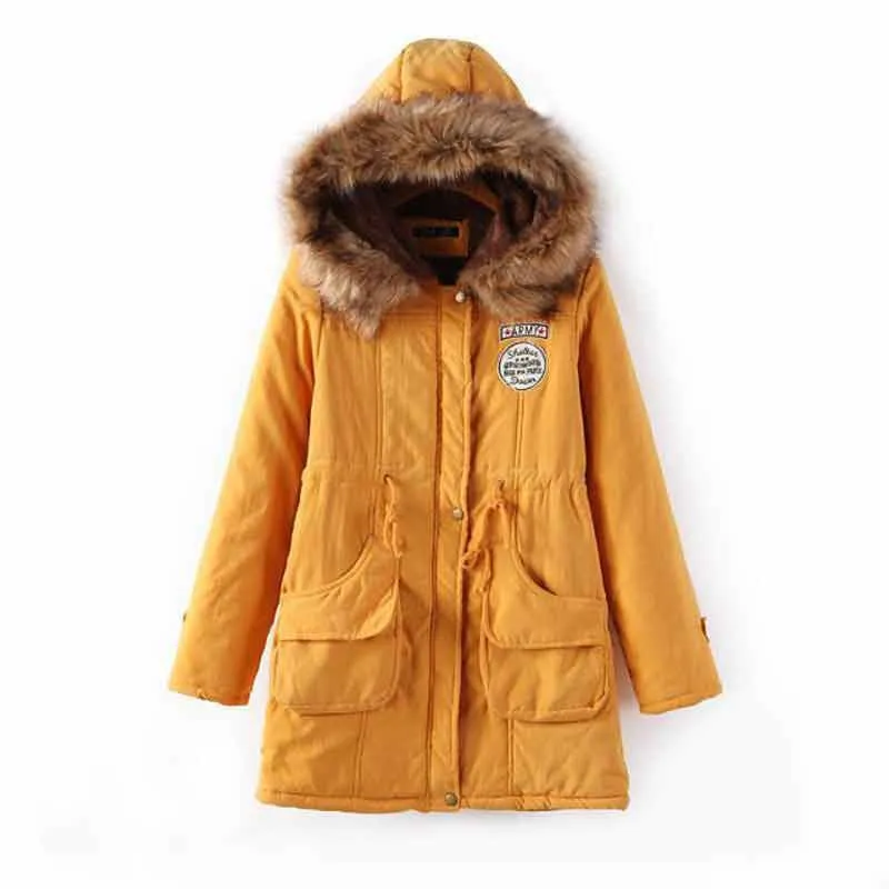 Solid Faux Fur Hooded Jacket For Women