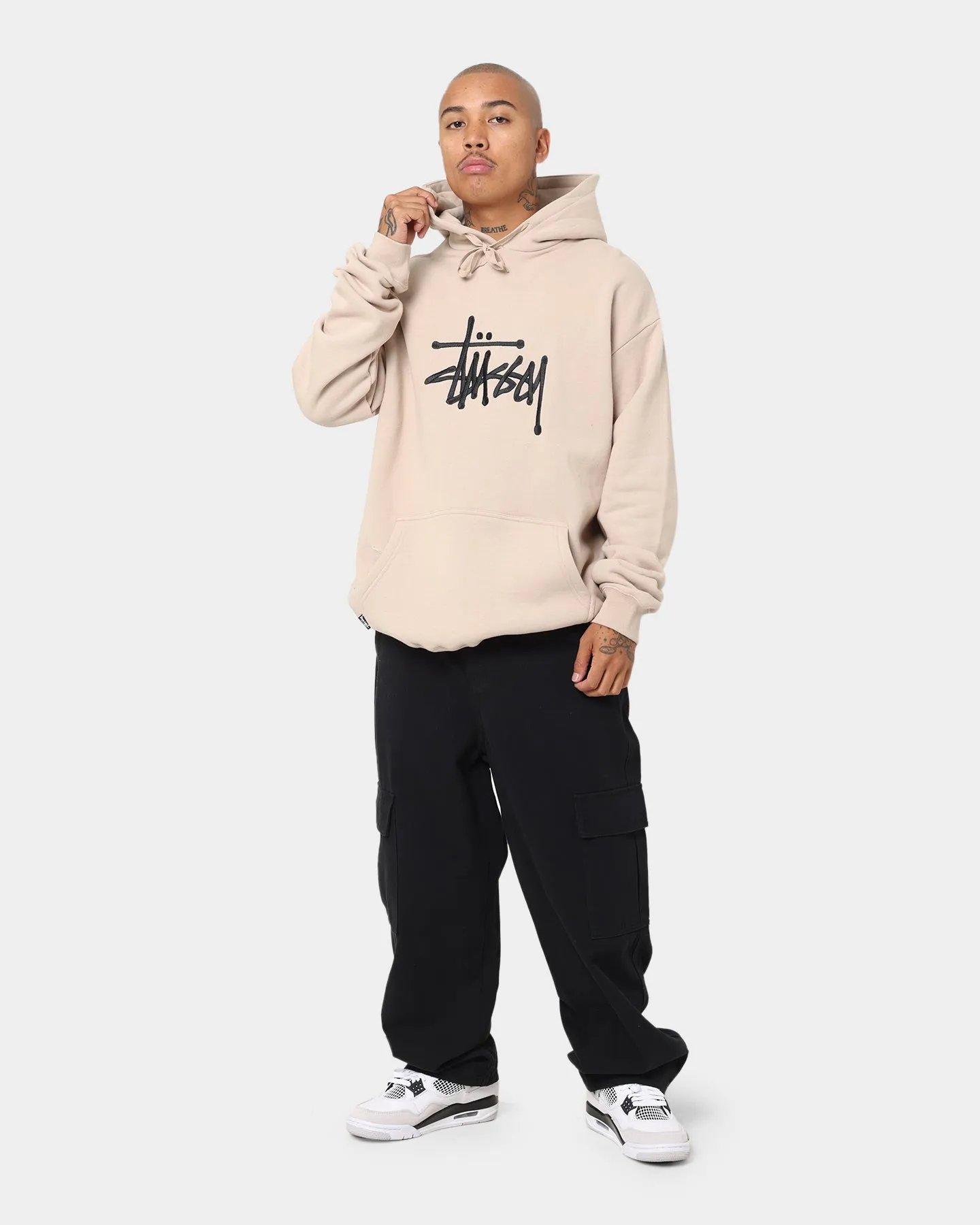 Stussy Embroidered Graffiti Hoodie Smoke