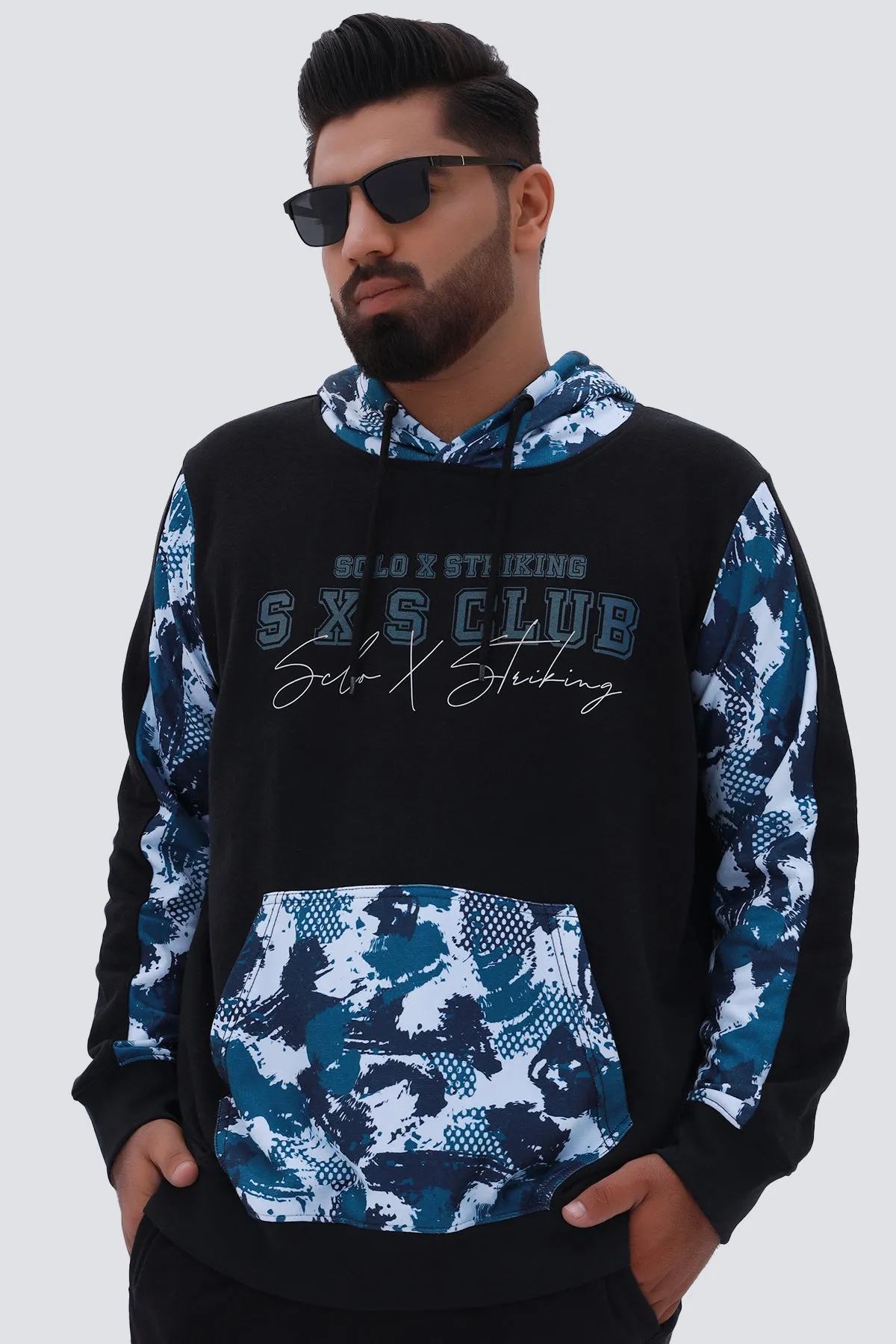 Sxs Camo Printed Hoodie (Plus Size) - W22 -  MH0035P