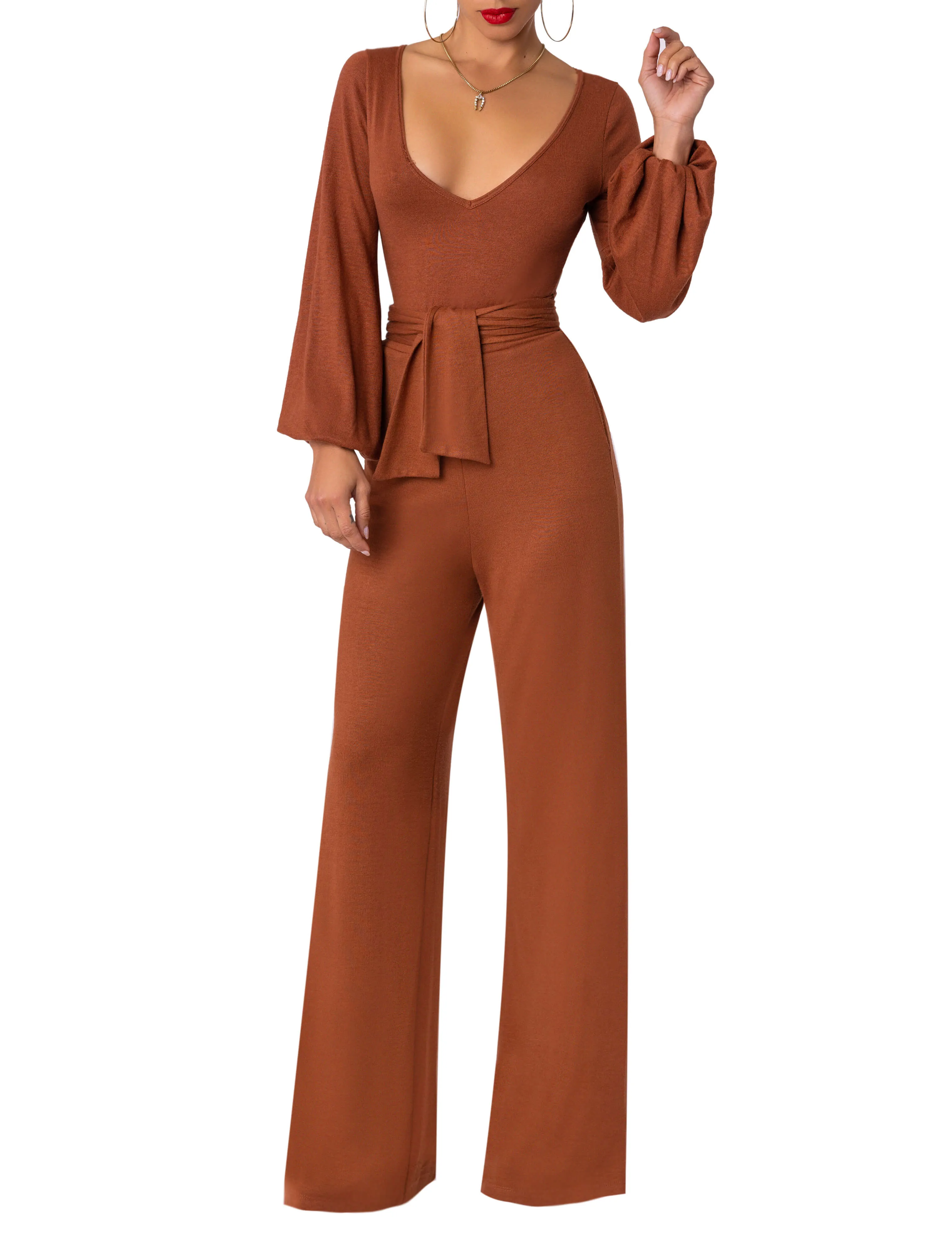 “Tawny” Mocha Belted Pants