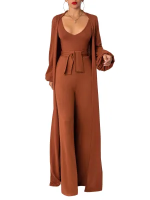 “Tawny” Mocha Belted Pants