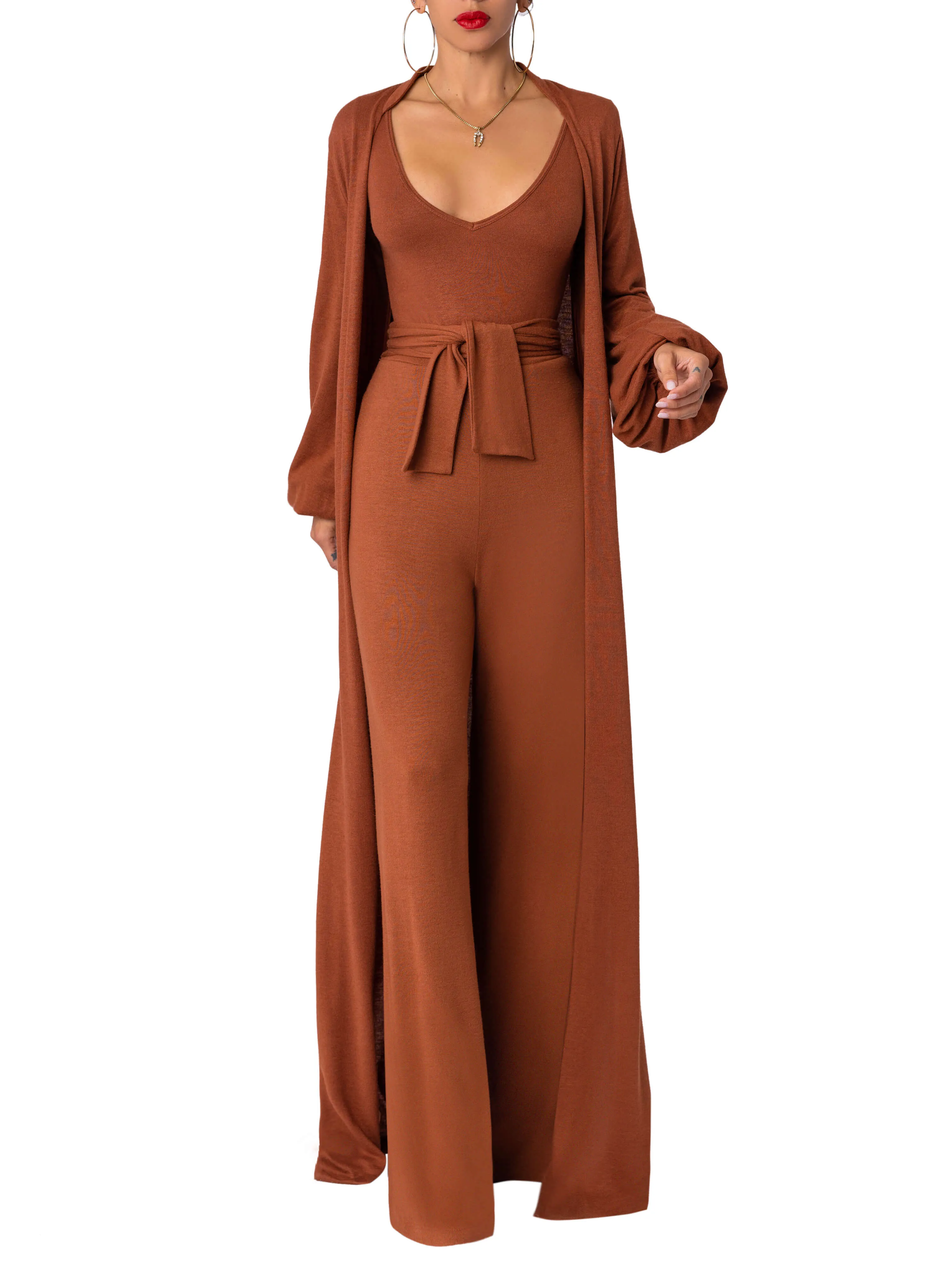 “Tawny” Mocha Belted Pants