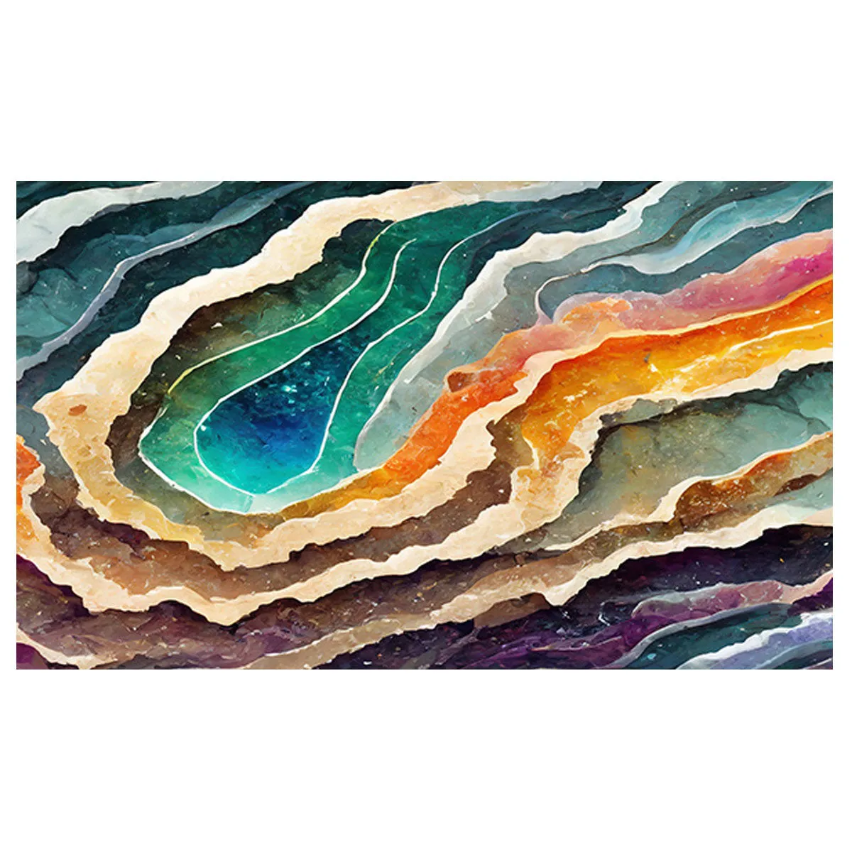 The Artists Label 'Rainbow Planet' Silk Kimono Robe