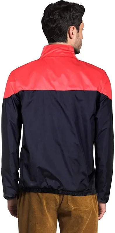 THE CLOWNFISH Men's Activewear Jacket - Stylish Zipper Design | Regular Fit | 2XL Size | Blue & Red