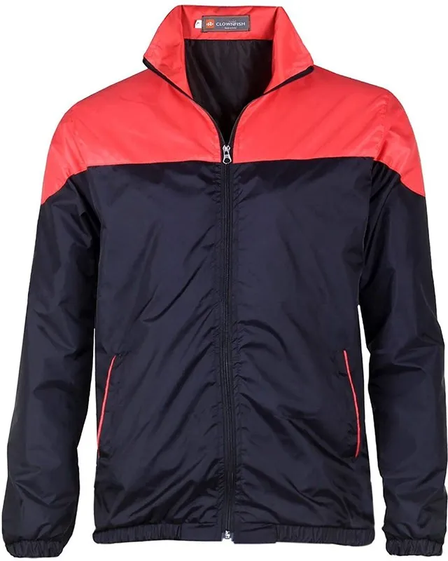 THE CLOWNFISH Men's Activewear Jacket - Stylish Zipper, Stand Collar | XL Size | Red & Black