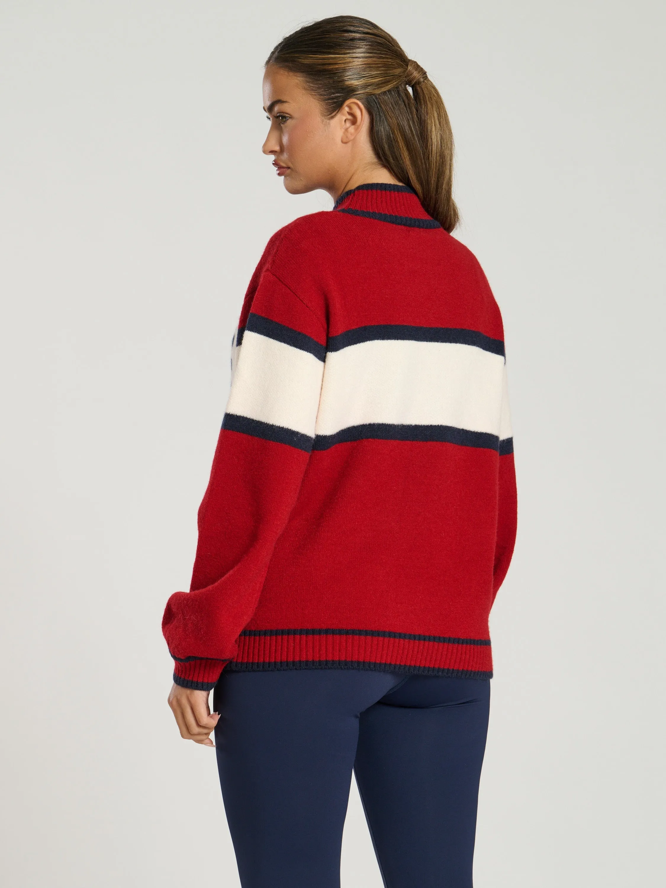 The 'Marshmallow' après slogan ski jumper in red