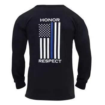 Thin Blue Line Honor and Respect Long Sleeve T-Shirt