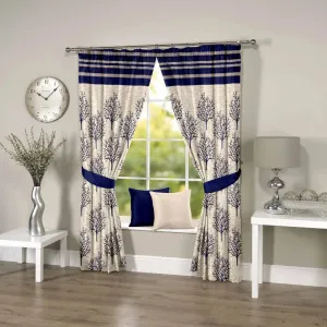 Threadmix Polyester Blue Door Curtains (7Ft * 4Ft, Pack Of 4)