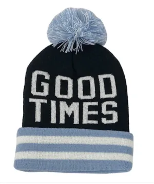 Tiny Whales - Good Times Pom Beanie in Blue