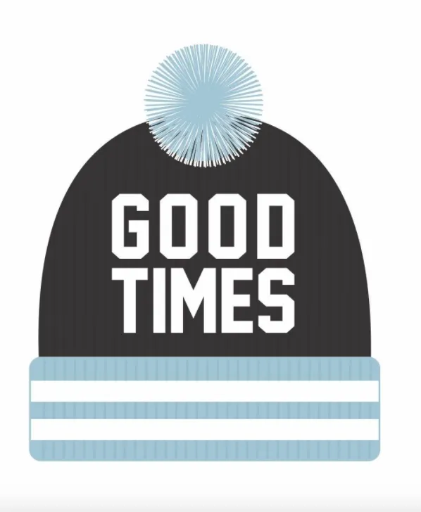 Tiny Whales - Good Times Pom Beanie in Blue