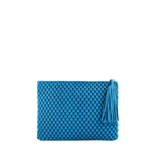 Tissa Fontaneda Bavarian Blue Spanish Nappa Leather XL Pochette