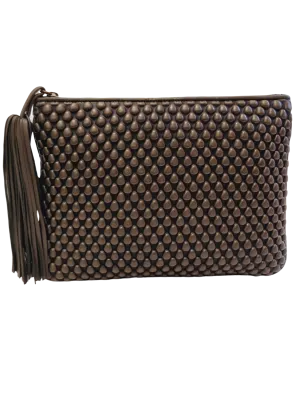 Tissa Fontaneda Loden Green Spanish Nappa Leather XL Pochette