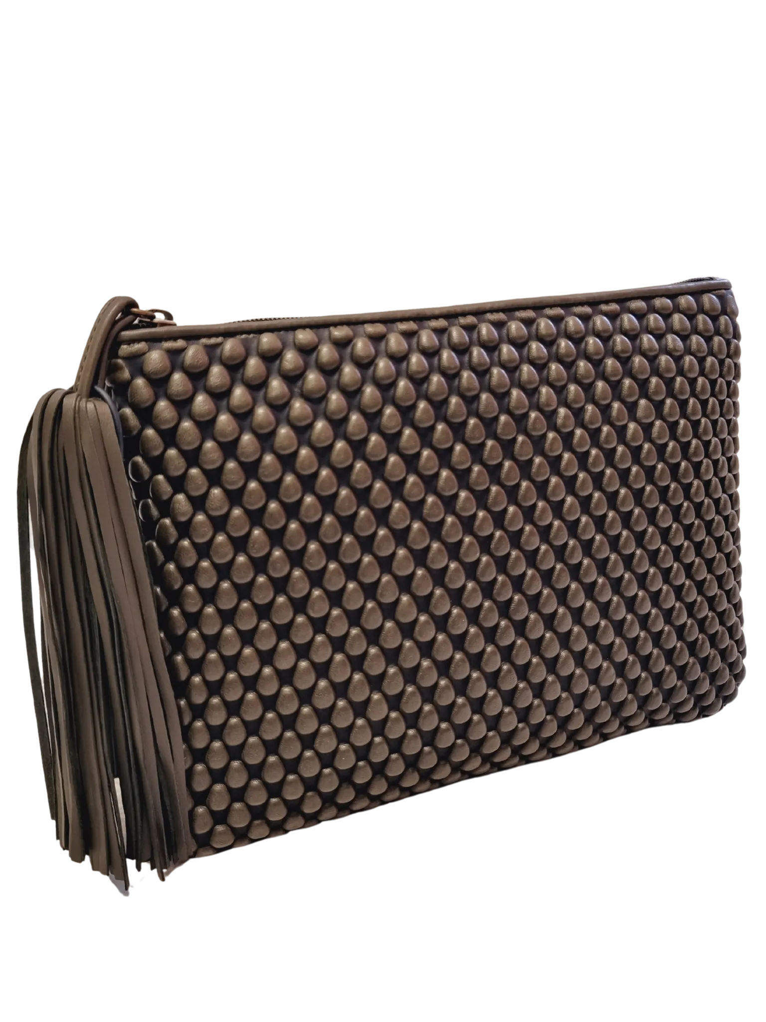 Tissa Fontaneda Loden Green Spanish Nappa Leather XL Pochette