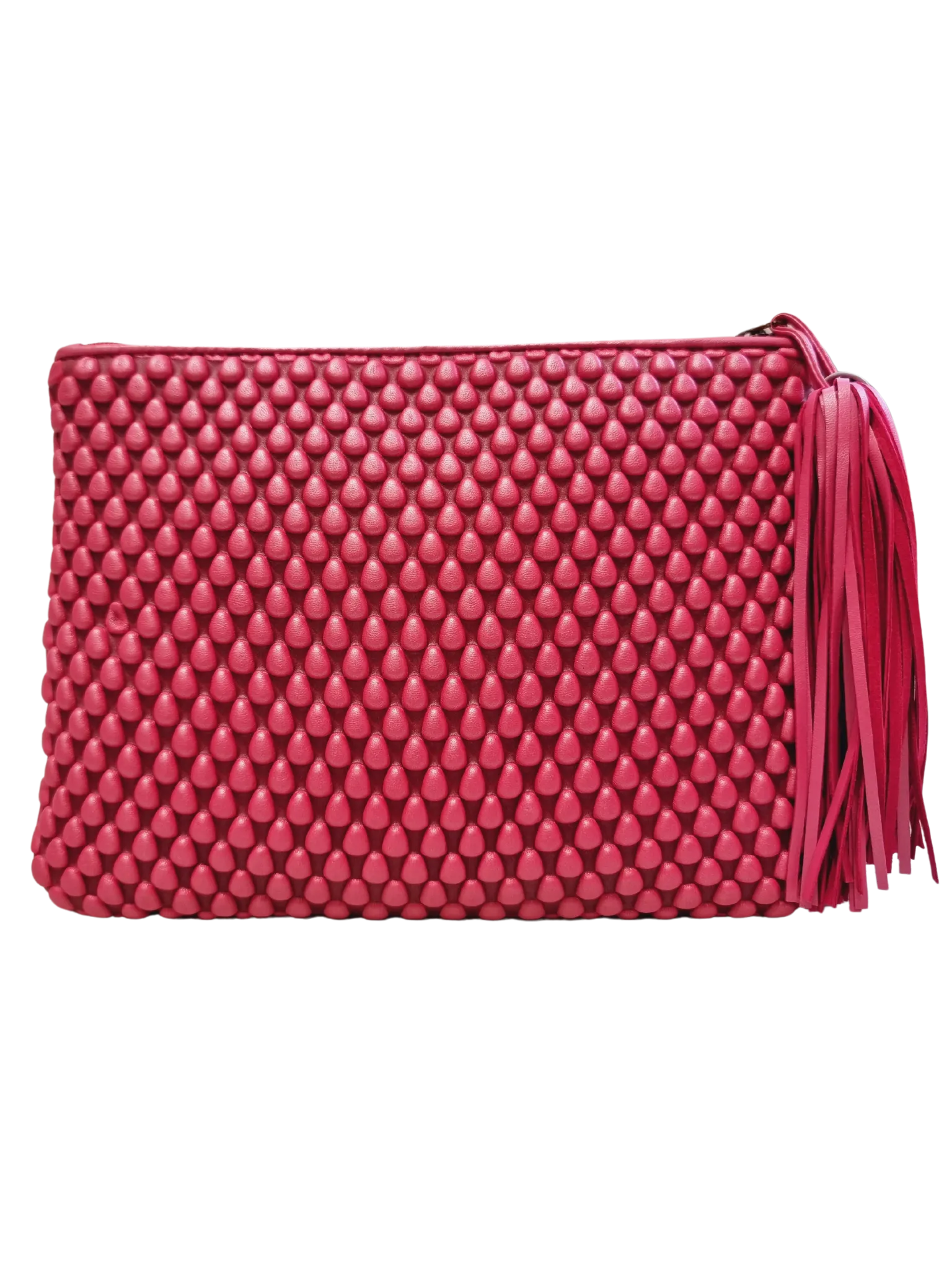 Tissa Fontaneda Neon Pink Metal Spanish Nappa Leather XL Pochette