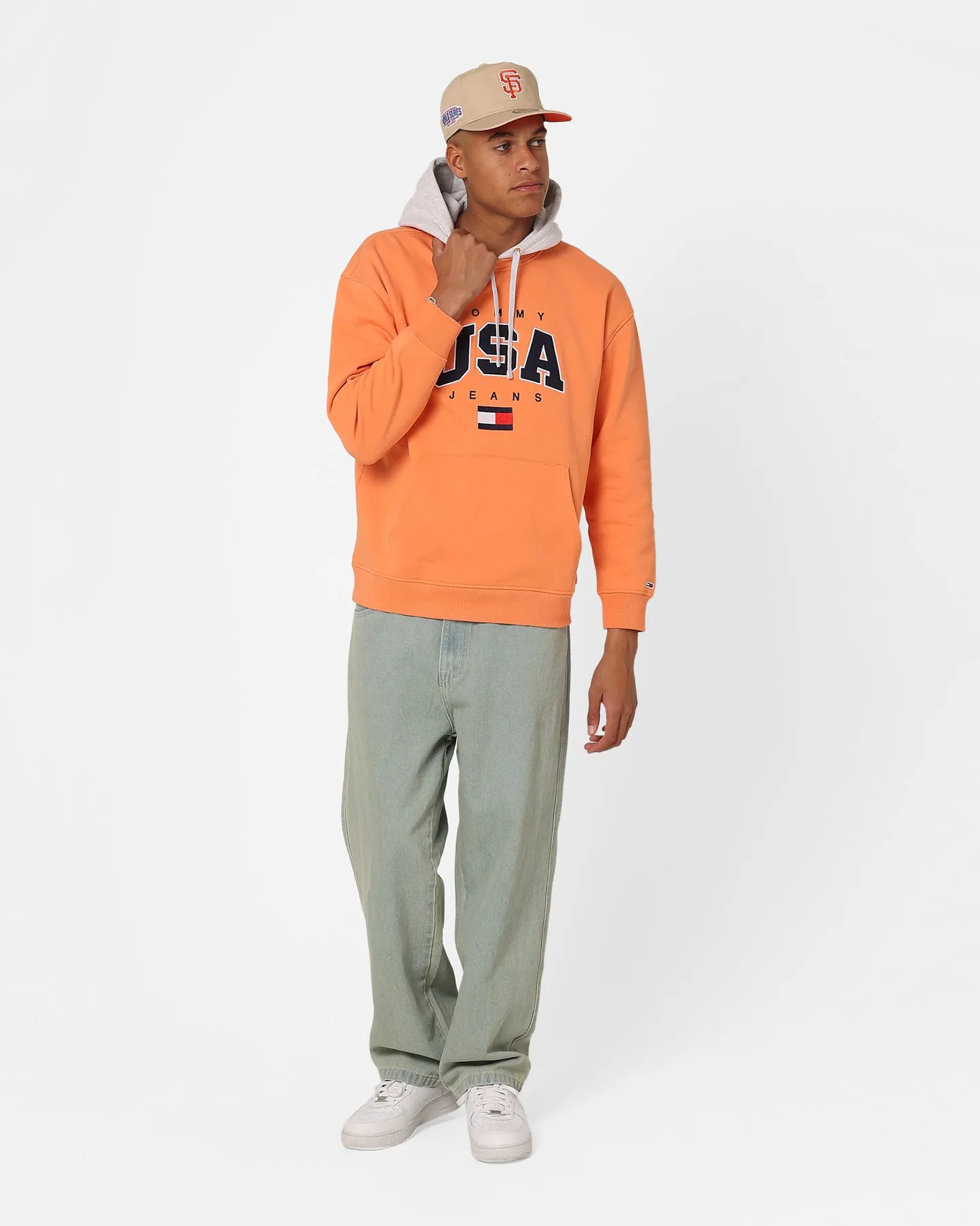 Tommy Jeans Relaxed Modern Sport USA Hoodie Citrus Orange