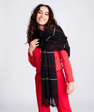 Tori Black Check Scarf