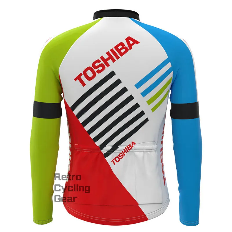 Toshiba Stripes Fleece Retro Long Sleeves Jerseys