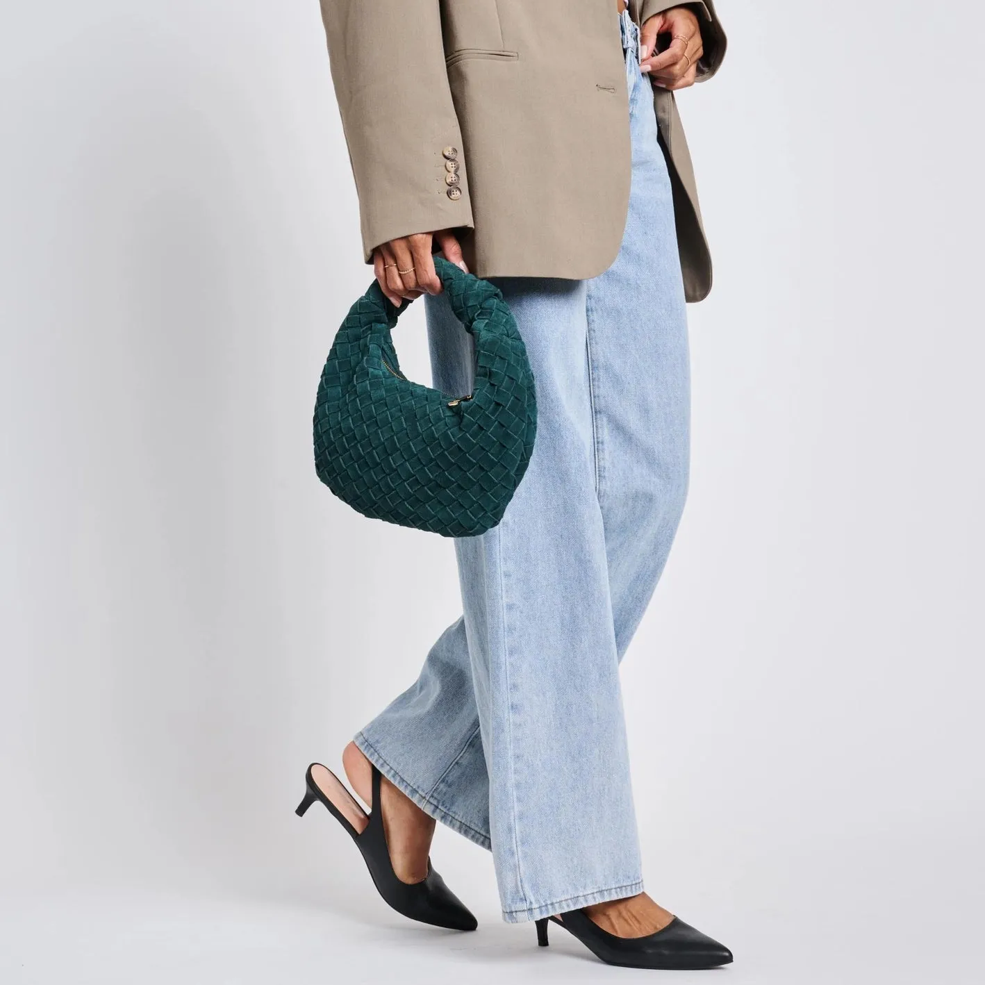 Tribeca Woven Suede Knotted Purse