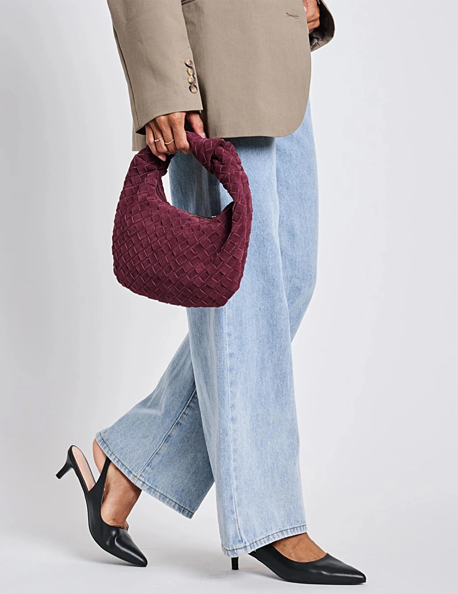 Tribeca Woven Suede Knotted Purse