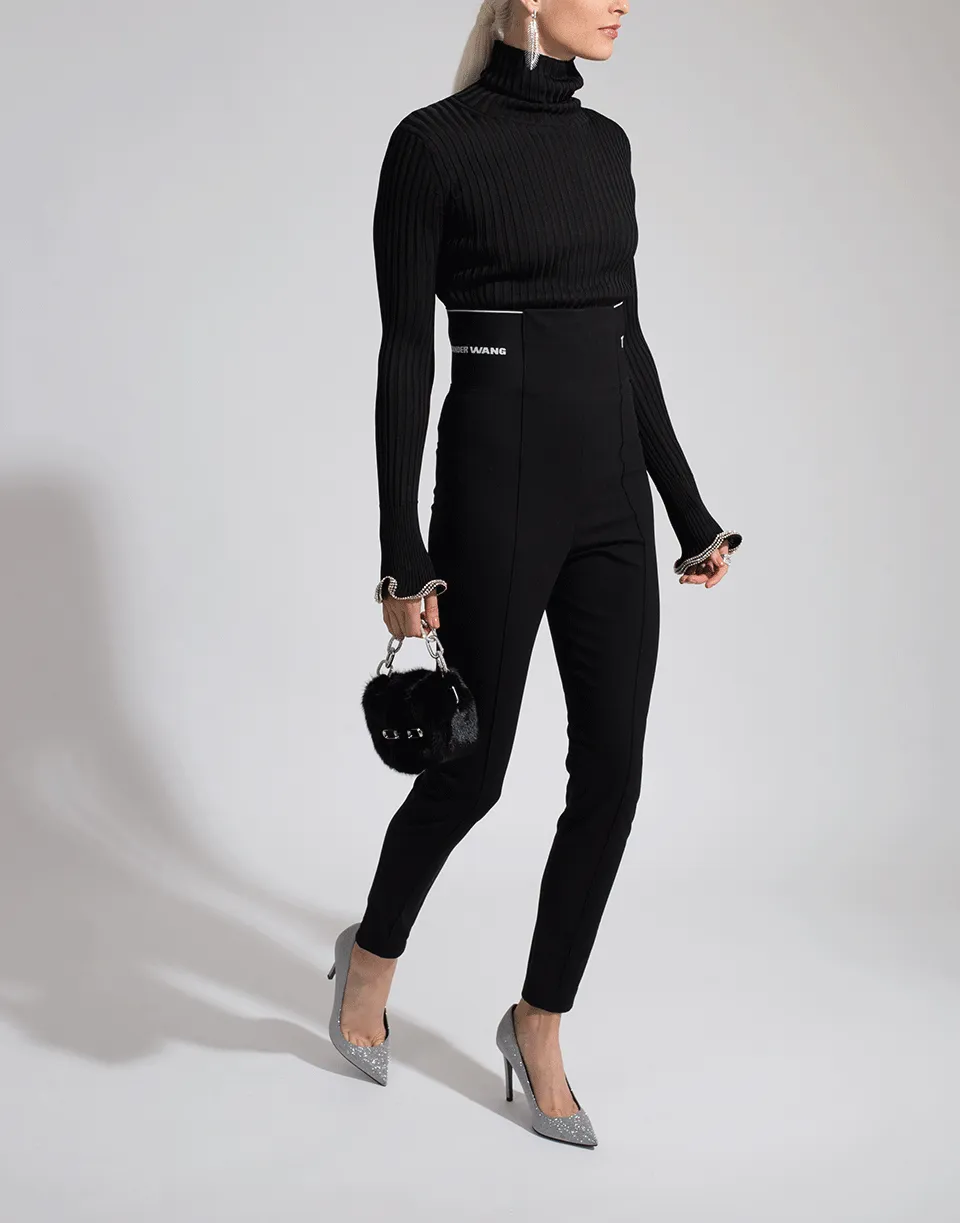 Turtleneck Stacked Crystal Cuff Top