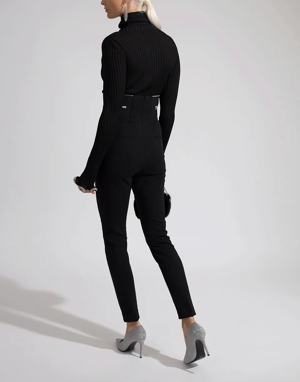 Turtleneck Stacked Crystal Cuff Top