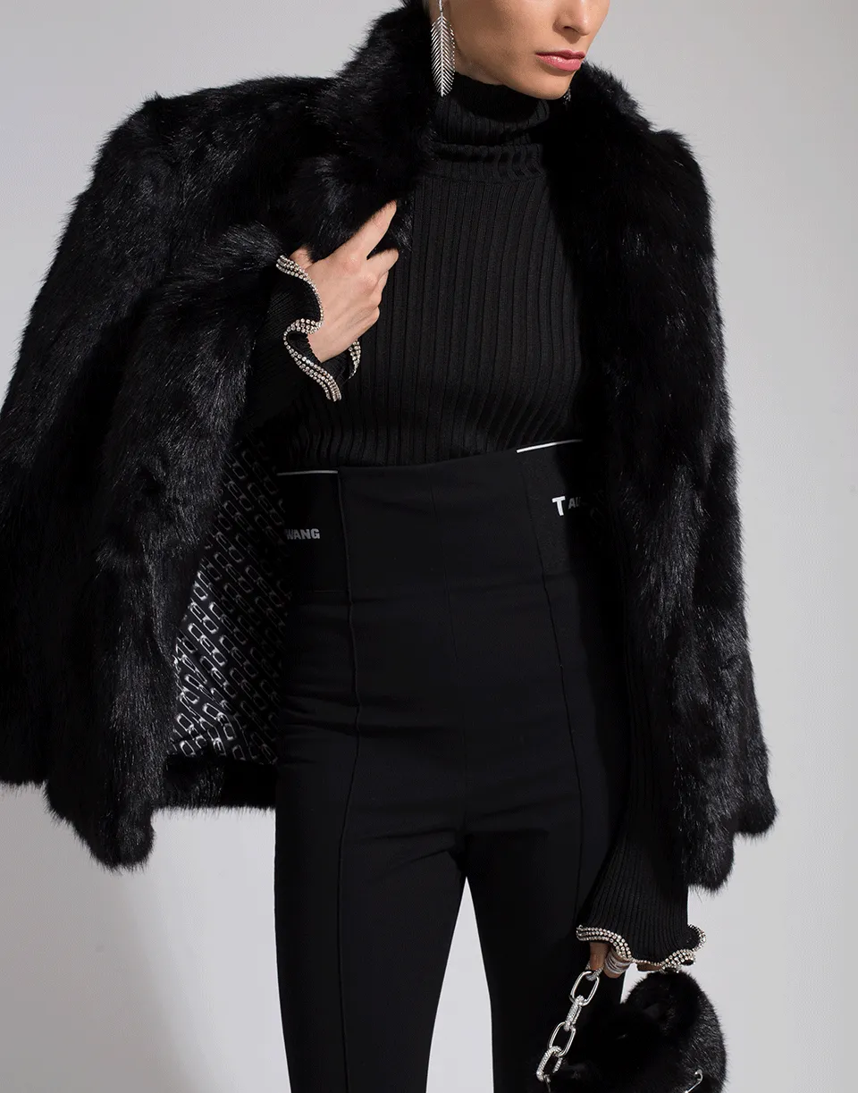 Turtleneck Stacked Crystal Cuff Top