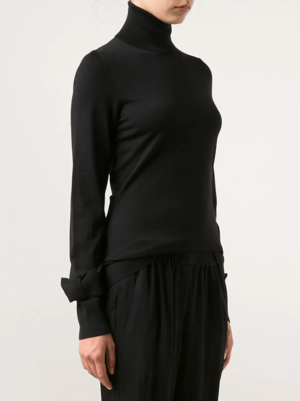 Turtleneck With Bow Sleeve Detail