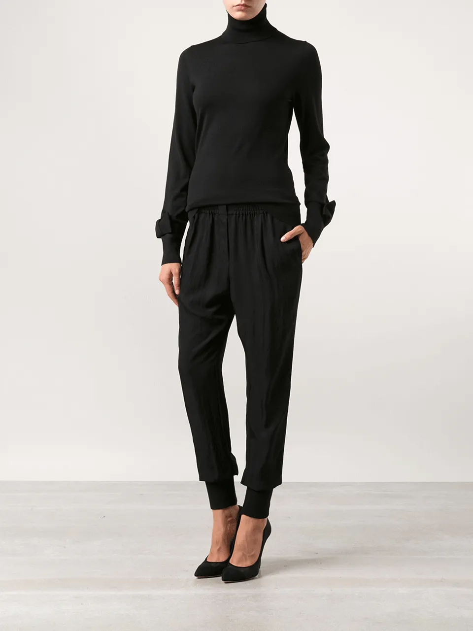Turtleneck With Bow Sleeve Detail