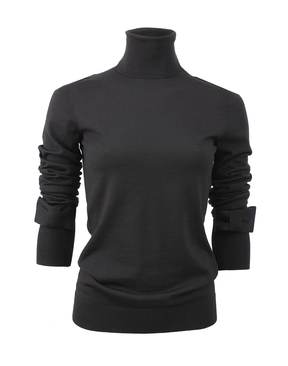 Turtleneck With Bow Sleeve Detail