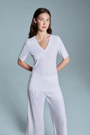 V-Neck | T-Shirt | Travel Jersey | Lyo | White