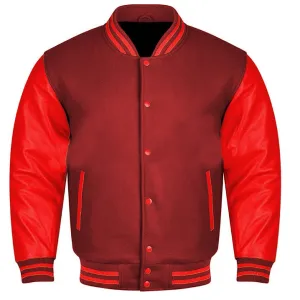 Varsity Jacket - Maroon Red