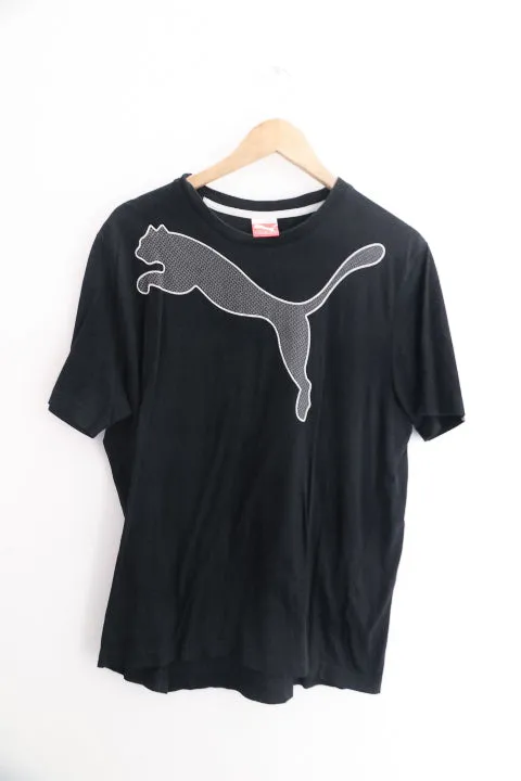 Vintage black puma big logo print mens large tees