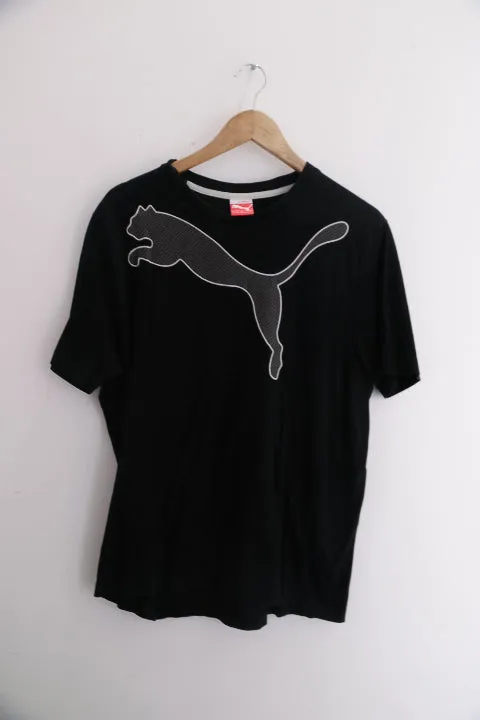 Vintage black puma big logo print mens large tees