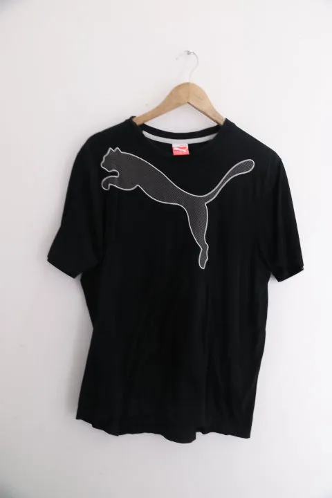 Vintage black puma big logo print mens large tees