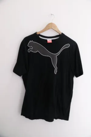 Vintage black puma big logo print mens large tees