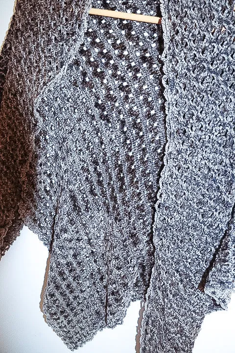 Vintage brown knitted womens shawl