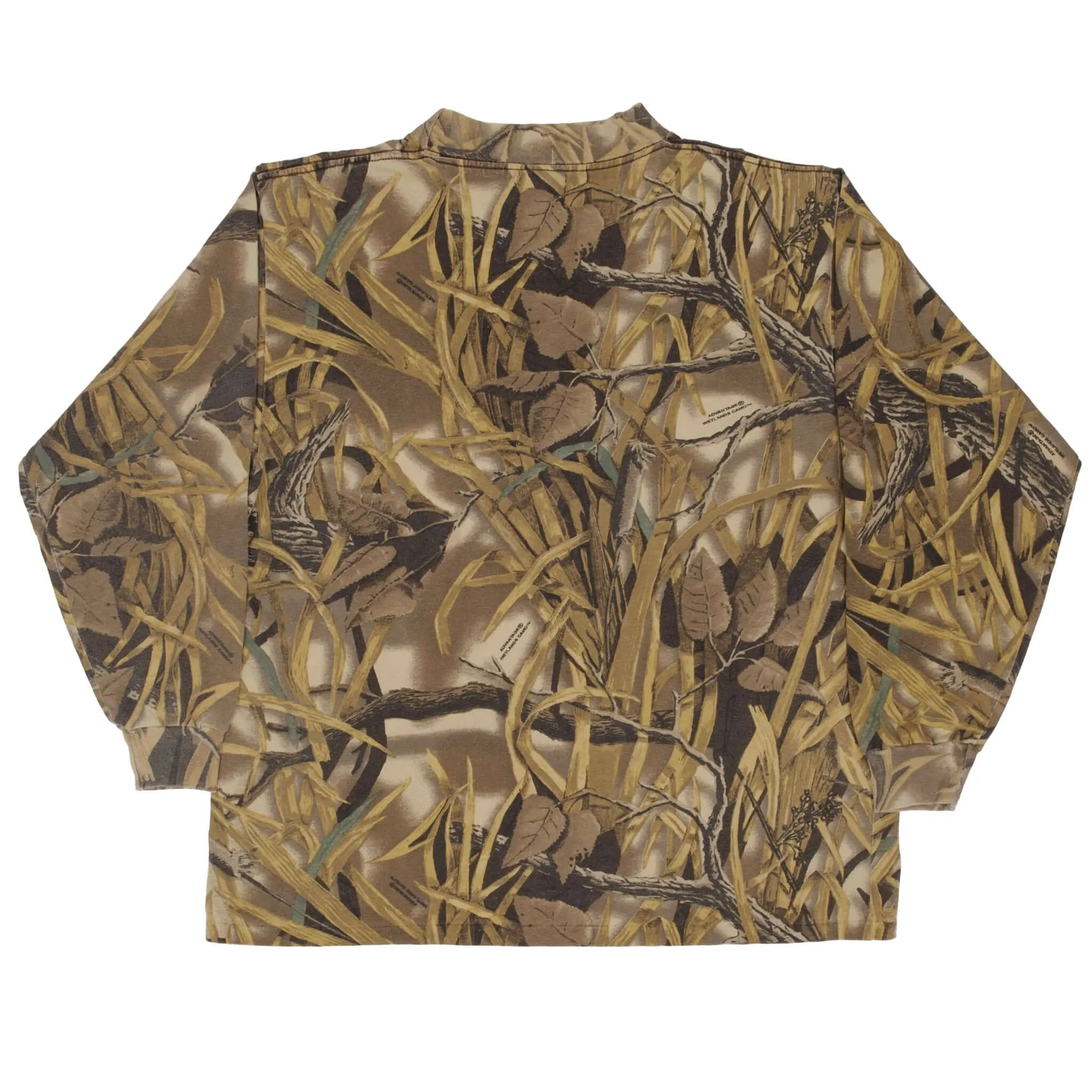 VINTAGE HUNTING ADVANTAGE WETLAND CAMO LONG SLEEVE TURTLE NECK TEE SHIRT SIZE XL