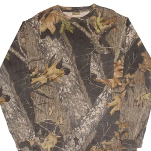 VINTAGE HUNTING MOSSY OAK BREAK UP CAMO LONG SLEEVE POCKET TEE SHIRT SIZE XL