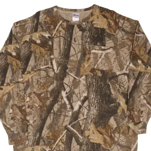 VINTAGE HUNTING REALTREE HARDWOODS CAMO LONG SLEEVE POCKET TEE SHIRT SIZE 2XL