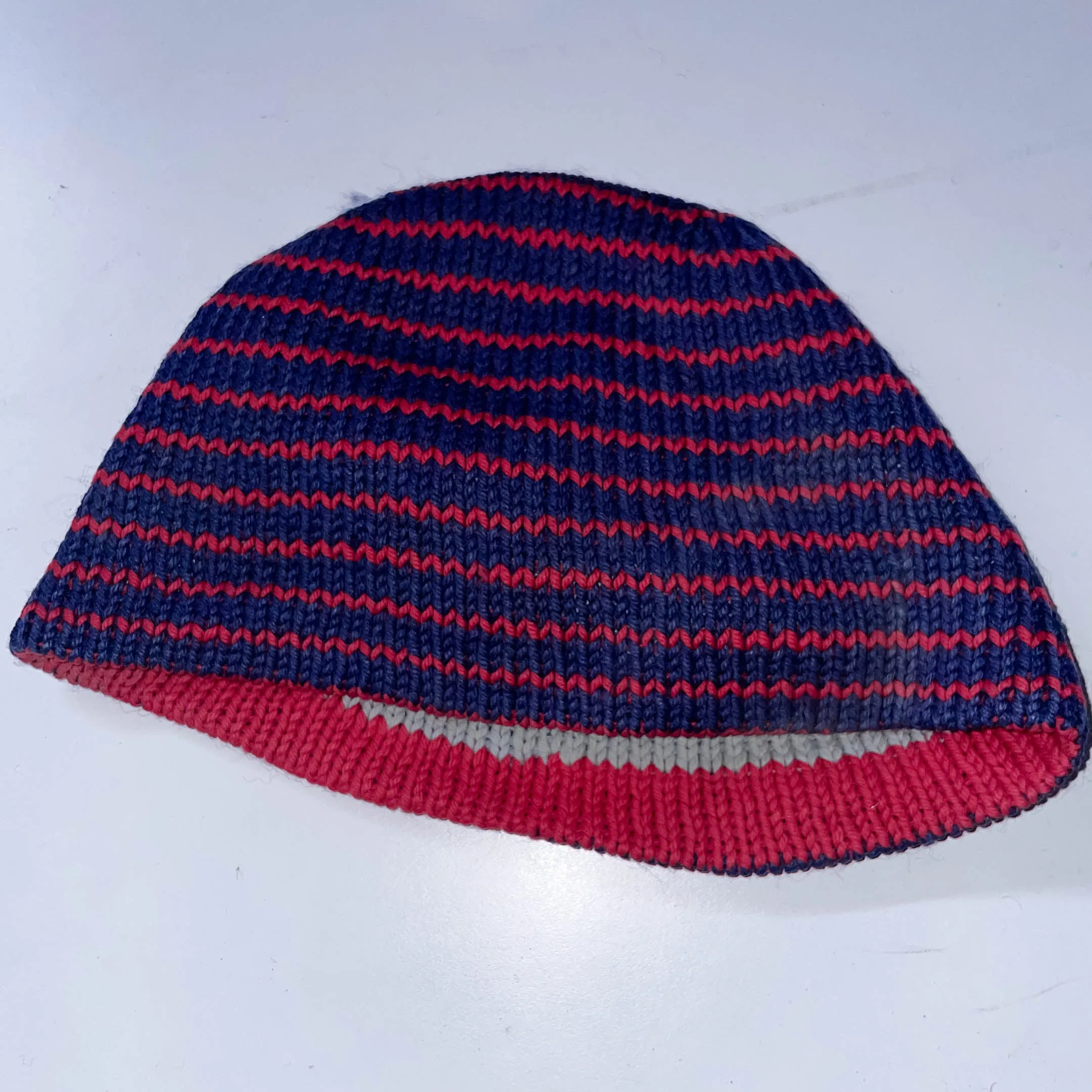 Vintage Multi stripe reversible thick material beanies