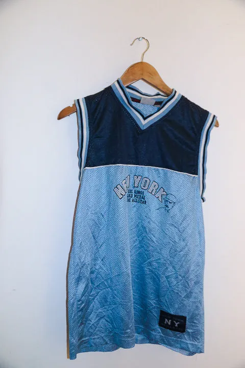 Vintage new york all star blue basketball sleeveless vest top