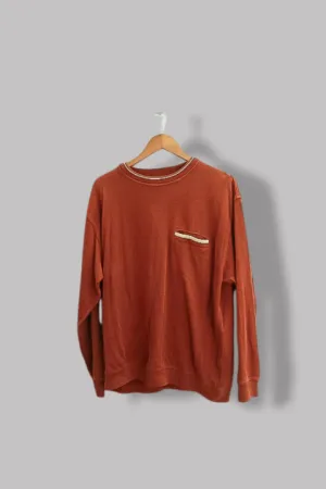 Vintage Pierre Cardin large brown crew neck cotton sweatshirt